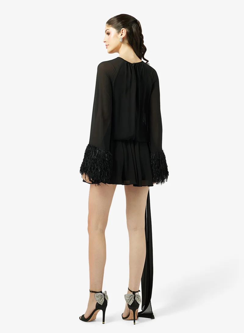 جديد روز فستان قصير أنيق بقصة نسائية